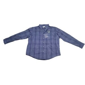 Haggar Weekender Signature Button-down Dress Shirt Mens Size L Twilight Blue NWT